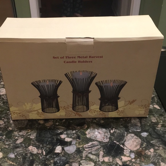 Set of 3 metal (iron) harvest candle holders from Cracker Barrel, NWT - Picture 7 of 11